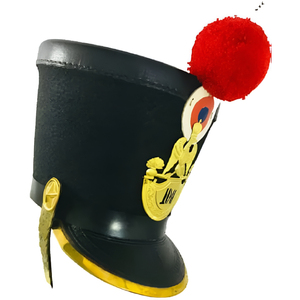 Casco Shako Napoleónico Genérico Negro de Cuero Vacuno con Logotipo Metálico, Transpirable, para Todas las Estaciones, para Bandas de Marcha y Reenactaciones - Product Image 4