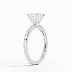 Anillo BOJ 046 Corte Princesa, Plata 925, Delicado, con Garras Compartidas y Baño de Rodio, Anillo de Boda con Moissanita de 2ct, Color D, VVS1, Certificado GRA - Product Image 2