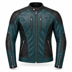 แจ็คเก็ตมอเตอร์ไซค์หนังแท้ X Sports City Signature Moto |   สีดำ สีน้ำตาล สีแดงเบอร์กันดี สีเขียวอมฟ้า |   ผู้ผลิต OEM ODM |   คุณภาพระดับพรีเมียม | - Product Image 1