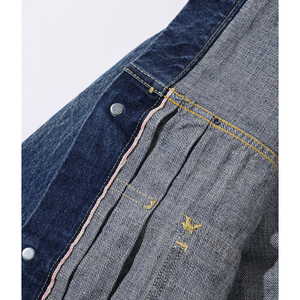 High Quality Medium Wash Blue Organic <b>Denim</b> <b>Jacket</b> for Men High Street Style Eco-Friendly Customizable Pockets Low MOQ - Product Image 6