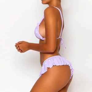 Conjunto de Bikini con Degradado Pastel, Efecto Ombre, Traje de Baño de Dos Piezas en Colores Suaves para Vacaciones Relajantes en la Playa - Product Image 3