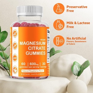 Gummies de citrate de magnésium en marque blanche OEM 600mg, véganes, sans OGM, supplément de magnésium pour la relaxation musculaire et le soutien du sommeil - Product Image 2