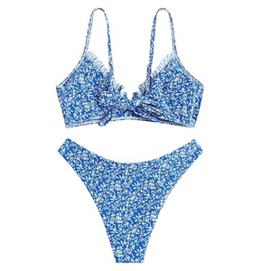Solid Colorful Women's 2 Piece Adult <b>Bikini</b> <b>Set</b> Plus Size Breathable Waterproof Customizable Design Reasonable Price with 4 Way - Product Image 1
