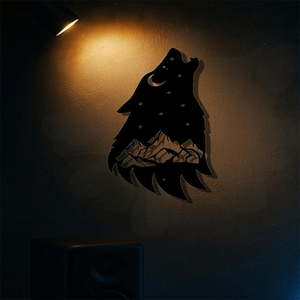 Decorazione da parete in metallo con lupo ululante in stile gotico, colore nero, per decorazioni domestiche, regali di Halloween e Natale di CIFbuy - Product Image 5