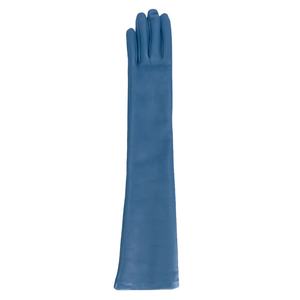 Gants longs bleus en PU ultra-brillants pour femme, style latex brillant, pour mode, performance, cosplay, soirée, effet mouillé, gants d'opéra à bras allongé - Product Image 5