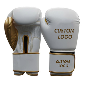Guantes de Competición de PU para Adultos, Color Blanco con Costuras Doradas, Nuevo Modelo, Precio de Fábrica, para Mayor Protección y Comodidad - Product Image 1
