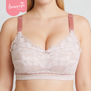 Soutien-gorge d'allaitement post-partum grande taille sans armatures à fermeture dorsale coupe ample pour femmes enceintes Spandex/Coton - Product Image 1