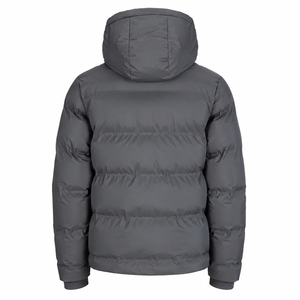 Chaqueta Acolchada con Capucha para Hombre, Cortavientos, con Cierre, Color Sólido, Informal, Gruesa, con Relleno de Poliéster, Corte Regular - Product Image 4