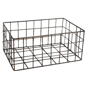Durable Multi-Purpose Metal <b>Wire</b> <b>Storage</b> <b>Basket</b> Stylish Vintage Farmhouse Design With Convenient Looped Handles <b>For</b> Kitchen Use - Product Image 2