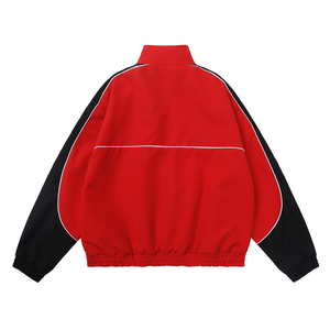 Veste décontractée oversize pour homme, imprimé étoiles Y2K, col montant, fermeture éclair, tissu tissé, imperméable, écologique, coupe-vent de printemps - Product Image 3