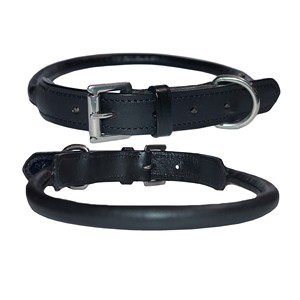 Collier pour chien en cuir roulé, doux, rond, durable, réglable, confortable, pour l'entraînement et la promenade, fournisseur en gros OEM - Product Image 3