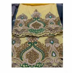Elegante Saree de Georgette con Encaje Tejido de Diseño, para Vestir de Noche, con Bordado de Lujo, Borde Único Bordado, Prenda para Niñas - Product Image 1