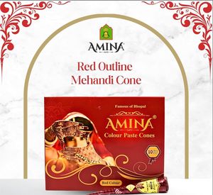 Cône de Henné Rouge Liquide Amina Instantané, Imperméable et Écologique pour le Mehndi des Mains, Idéal pour les Mariages et les Festivals - Product Image 2