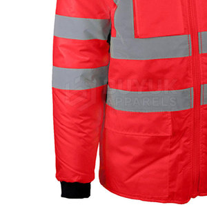 Veste de sécurité haute visibilité réfléchissante à capuche pour usage industriel, haute visibilité, imperméable, respirante, 100% polyester, protection contre le feu - Product Image 6