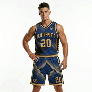 REXFIT SPORTS Lightweight <b>Athletic</b> Jersey Shorts Set Sleeveless Sportswear Uniform Teamwear Lightweight Breathable Supplier - Product Image 3