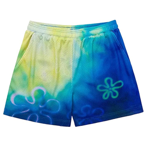 Shorts de bain tie-dye pour hommes, imprimé par sublimation, maille respirante, taille élastique, décontractés, 100 % polyester - Product Image 1