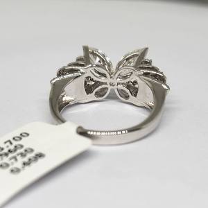 Bague papillon en or blanc 14 carats certifiée IGI avec diamant naturel 1,69 carat, forme E F VS, plaqué rhodium, bijoux fins pour femmes, cadeaux de mariage - Product Image 4