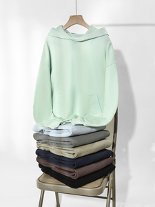Sudadera con Capucha para Hombre, Felpa Francesa, Color Sólido, Corte Regular Informal, con Bolsillo, Manga Larga para Otoño - Product Image 2