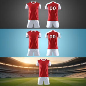 Camiseta de Fútbol Personalizada, Uniforme de Fútbol de Manga Corta, Camiseta de Equipo Estampada, Conjunto Deportivo Blanco para Adultos, Tejidos de Poliéster Lavables - Product Image 3