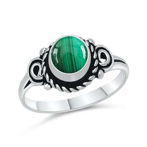 Bague en malachite naturelle ajustable, pierre précieuse authentique, bague en cristal de malachite réglable - Product Image 2