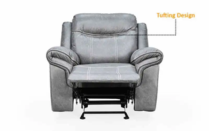 Fauteuil inclinable Royaloak Sepang moderne en similicuir malaisien en forme de L, une place, avec fonction bascule et rembourrage en mousse, idéal pour villa - Product Image 2