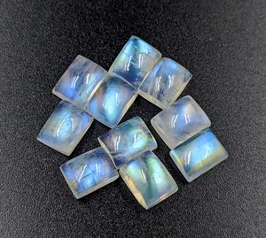 พลอยมูนสโตนทรงบาแกตต์สีรุ้ง ขนาด 9x11 12x16 มม. พลอยธรรมชาติสำหรับทำเครื่องประดับ ราคาขายส่ง - Product Image 2