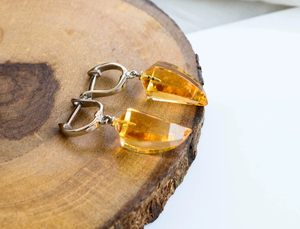 Compre Elegantes Pendientes Colgantes de Esfera de Citrino con Cierres de Seguridad, Estilo Lujoso, Plata 925, Pendientes Colgantes Modernos - Product Image 3