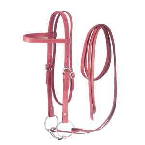 Têtière en cuir pour cheval, réglable, verte, avec anneaux métalliques, harnais équestre, quincaillerie dorée. - Product Image 4