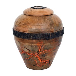 Urne funéraire artisanale de haute qualité en bois de manguier pour cendres humaines adultes, avec finition en bois naturel poli, pour commémoration funéraire - Product Image 4