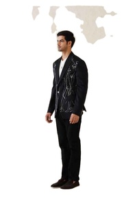 Blazer sur mesure à deux boutons, col en pointe, veste élégante, coupe ajustée, Sheridan, pour soirée, mariage, smoking, blazer sur mesure - Product Image 5