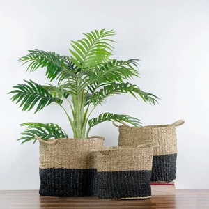 Ensemble de 3 paniers en jonc de mer naturel, faits à la main, paniers de rangement, vente en gros, écologiques, fabriqués au Vietnam - Product Image 2