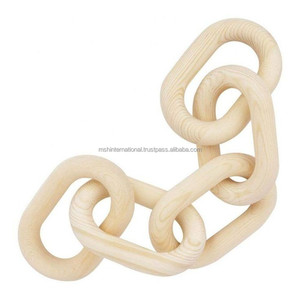 Chaîne en bois décorative en bois Cinq anneaux en bois Boucle de chaîne en bois Chaîne en bois Noeud en bois Ornements décoratifs de bureau - Product Image 1