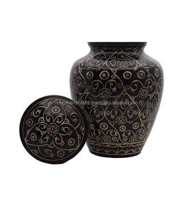 Golden <b>Cream</b> Urn Fully Laminated for Human Ash Funeral Memorial Cremation Urn for Human Ashes Handcrafted Cremation Urn - Product Image 4