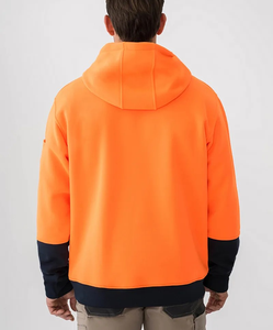 Sweat à capuche surdimensionné personnalisé avec logo OEM, haute visibilité, jaune, marine, orange, vêtements de travail pour l'hiver et les activités de plein air, 100% coton, 350 GSM - Product Image 5