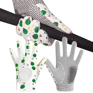 Gants de golf en maille respirante antidérapants avec imprimé à pois colorés pour le sport, design unisexe à enfiler - Product Image 1