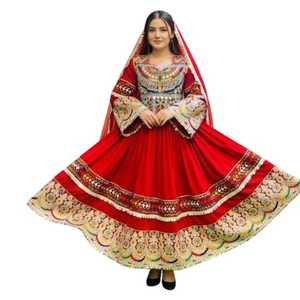 High Quality Georgette Silk Fabric Wholesale 2026 Hot Selling Afghan Kuchi Salwar Kameez Dresses Breathable Comfortable Vintage - Product Image 1