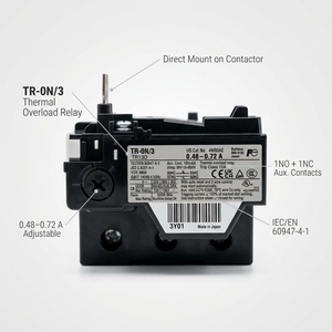Relé de Sobrecarga Térmica TRIAC TR-ON 3 TR13D 4NR04AE 0.48-0.72A 10A, Relé de Protección de Motor con Reinicio Automático - Product Image 4