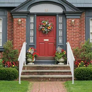 White Iron Handrails for Outdoor Steps Transitional Assistive Device with Installation Kit for 3 Steps - Product Image 6