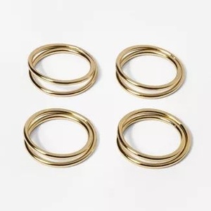 Geometric Gold Napkin Ring <b>Set</b> Modern <b>Square</b> Triangle Metal Napkin Holder Luxury Dining Table Decor new shine gold best selling - Product Image 6