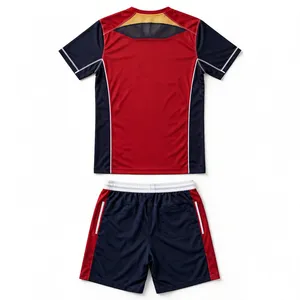 Conjunto de Camiseta y Pantalones Cortos de Voleibol AMKOOR Unisex Rojo y Azul Oscuro, Transpirable, de Poliéster, Ropa Deportiva Personalizada para Equipos - Product Image 2