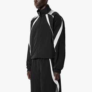 <b>Men's</b> Reflective Nylon Windbreaker Tracksuit Streetwear Zip Up Two Piece <b>Jacket</b> Pants Set - Product Image 4