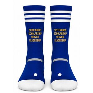 <b>Women's</b> Wholesale Cotton Blend Crew <b>Socks</b> Custom Embroidered Greek Letter Pattern Comfortable Stretchable Fashion <b>Socks</b> - Product Image 1