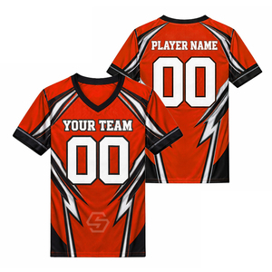 Camiseta de Fútbol Sublimada Personalizada con Cuello en V Azul, con Nombre y Número del Equipo, Poliéster que Absorbe la Humedad, Unisex para Adultos, Manga Corta - Product Image 3