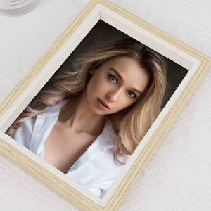 Rehman Craft Eco-Friendly Handmade <b>Light</b> <b>Oak</b> Wood Grain Photo Frame White Inner Border Deep Tabletop Mount for Classic Modern - Product Image 3