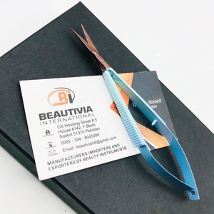 Outil de mise en forme des sourcils à pointe inclinée en acier inoxydable à deux tons Pince à épiler et ensemble de ciseaux Accessoire de beauté cosmétique durable - Product Image 2