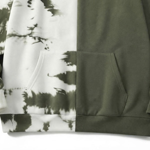 Sweat à capuche oversize pour homme, tie-dye, color block, avec poche kangourou, 100% coton, décontracté, automne - Product Image 3