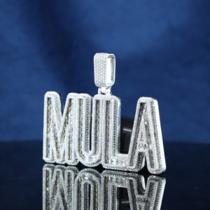 Custom S925 Silver VVS Moissanite Claw Setting Buckle Unique Hip Hop Style MULA Pendant Link Chain Fashionable Design Unisex - Product Image 3