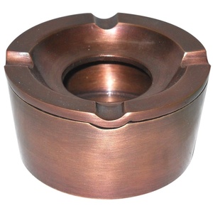Cenicero de Metal clásico de bronce con tapa abatible para interiores/exteriores, diseño único para decoración de acero para oficina en casa, a prueba de viento - Product Image 3