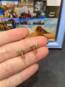 Pendientes Elegantes de Perlas, Esmeraldas y Diamantes de Primera Calidad, Cultivados en Laboratorio, Certificados por IGI, Color D E F, Claridad VVS VS, Oro, Oro Rosa, Oro Blanco, Plata - Product Image 4