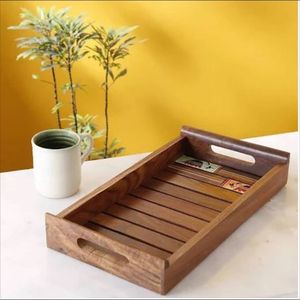 ถาดเสิร์ฟไม้ทรงสี่เหลี่ยมผืนผ้า H a CRAFT HAC-770 พร้อมหูจับ ดีไซน์ทันสมัยสำหรับงานแต่งงาน - Product Image 1
